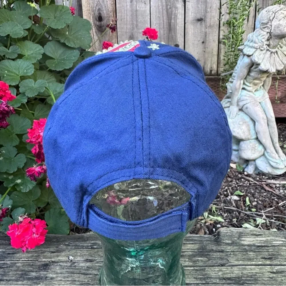 American Flag Bedazzled Rhinestones Patriotic Navy Blue Bling Trucker Hat
